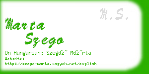 marta szego business card